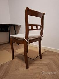 set di sedie 4 pezzi in legno con cuscino