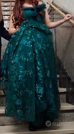 abito da sera verde smeraldo