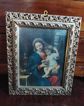 Cornice barocca con stampa Madonna dell'Uva