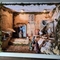 presepe napoletano 50x30x41 completo di pastori