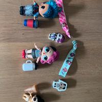 Due bamboline LOL più una baby e accessori