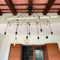 Lampadario country a 8 luci con scala