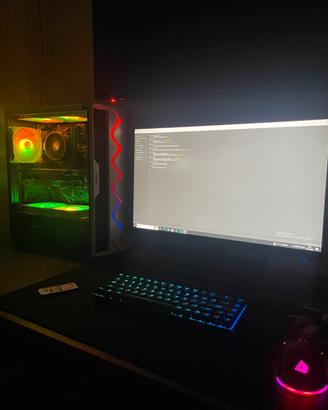 Postazione da gaming completa con sedia