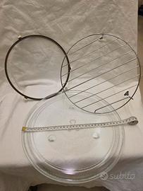 piatto vetro microonde + anello rotante + griglia 