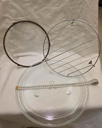 piatto vetro microonde + anello rotante + griglia 