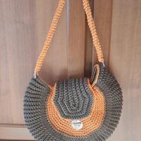 borsa oreo bag bicolore ( fango e mandarino)