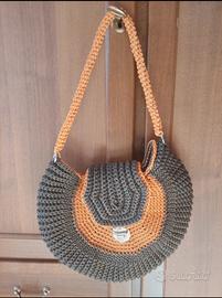 borsa oreo bag bicolore ( fango e mandarino)