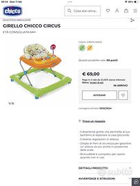 VENDUTO -GIRELLO CHICCO CIRCUS ETÀ CONSIGLIATA 6M+