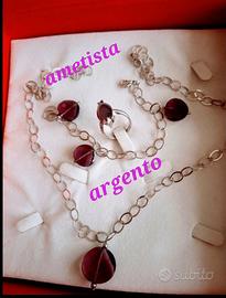 parure argento ametista 