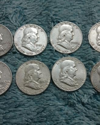  monete d'argento franklin prezzo del lotto 280€