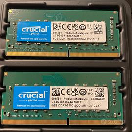 Ram ddr4 SoDimm CRUCIAL 2x 4gb