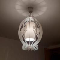 Lampadario uccelli uccellini bianco