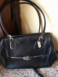 borsa nera con manici e tracolla Coach
