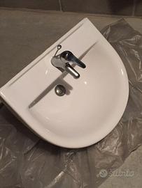 Lavandino Bagno Bianco + Miscelatore I.S