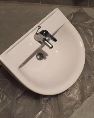 Lavandino Bagno Bianco + Miscelatore I.S