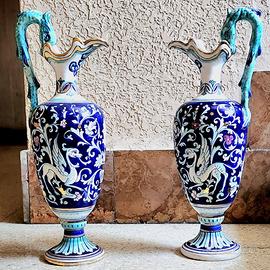 Coppia di anfore in ceramica artistica di Deruta