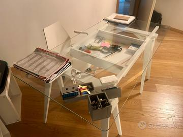 Scrivania tavolo vetro