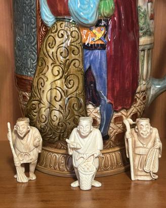 3 antichi netsuke giapponesi