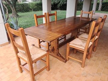 tavolo in castagno massello
