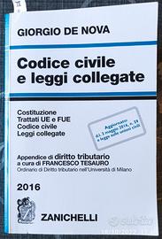 Libro Codice Civile e Leggi Collegate Zanichelli