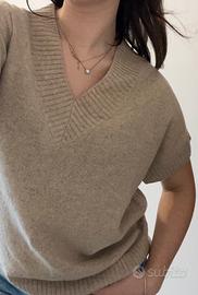 Maglione pura lana merino beige