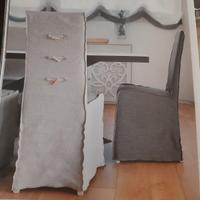 8 SEDIE con rivestimento in lino