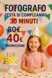 🎉 Promo Foto Festa Bambini 30 Min – 40€