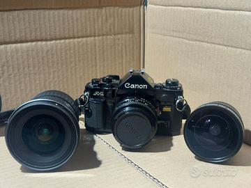 Canon A-1 Reflex Analogica+2 obiettivi+accessori