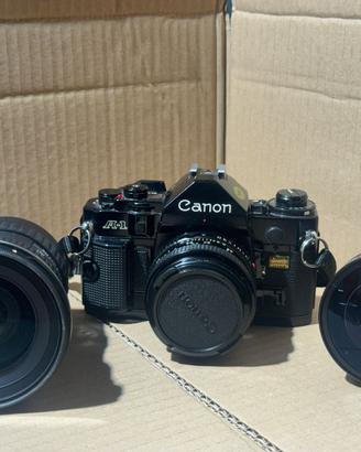 Canon A-1 Reflex Analogica+2 obiettivi+accessori