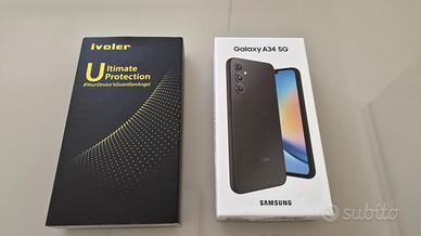Samsung A34 5G Nero con Cover Vetrini e SD 128gb