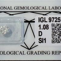 1.08 D SI1 Diamante NATURALE Brillante Sconto -65%