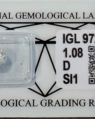 1.08 D SI1 Diamante NATURALE Brillante Sconto -65%