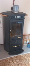 stufa a legna in acciaio  smaltata