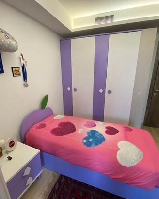 Camera da letto ragazza Colombini bianca e lilla