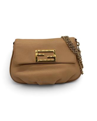 Fendi Mia Pochette Beige in Pelle