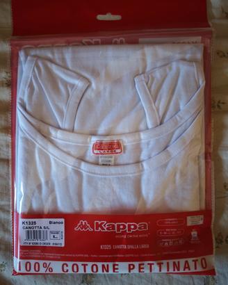 Set 5 canotte bianche Kappa taglia L