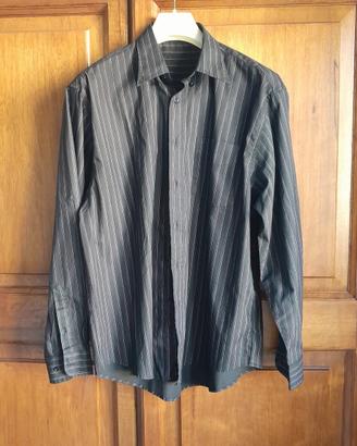 Camicia  da uomo nera a righe bianche e rosa