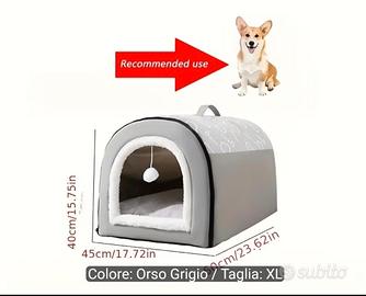 cuccia cane color grigio