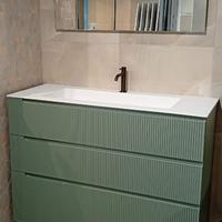 Mobile bagno 3 cassetti 120x46 cannettato verde