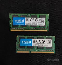Ram Crucial DDR3 sodimm 8gb (4x2)