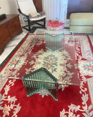 Set tavolini di cristallo vintage