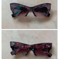 Occhiali da sole cat-eye a fantasia floreale rosa