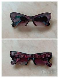 Occhiali da sole cat-eye a fantasia floreale rosa