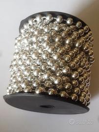 ROTOLO FILO PERLE ROTONDE 11 METRI PER DECORAZIONI