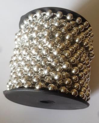 ROTOLO FILO PERLE ROTONDE 11 METRI PER DECORAZIONI