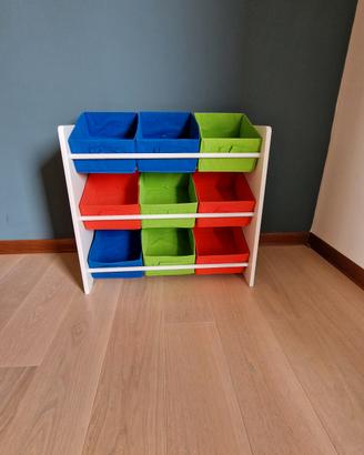 Mobiletto portagiochi bambini montessoriano