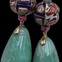 ORECCHINI ORO DIAMANTI 0,85 CARATI GIADA