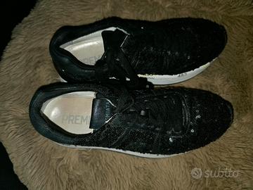 Sneakers in tessuto e paillettes 