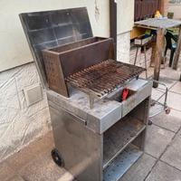 Barbecue a legna in acciao inox refrattario