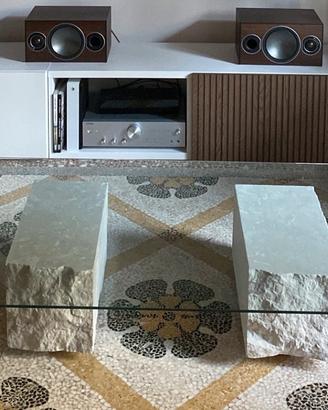 Tavolo marmo vetro temperato minimal